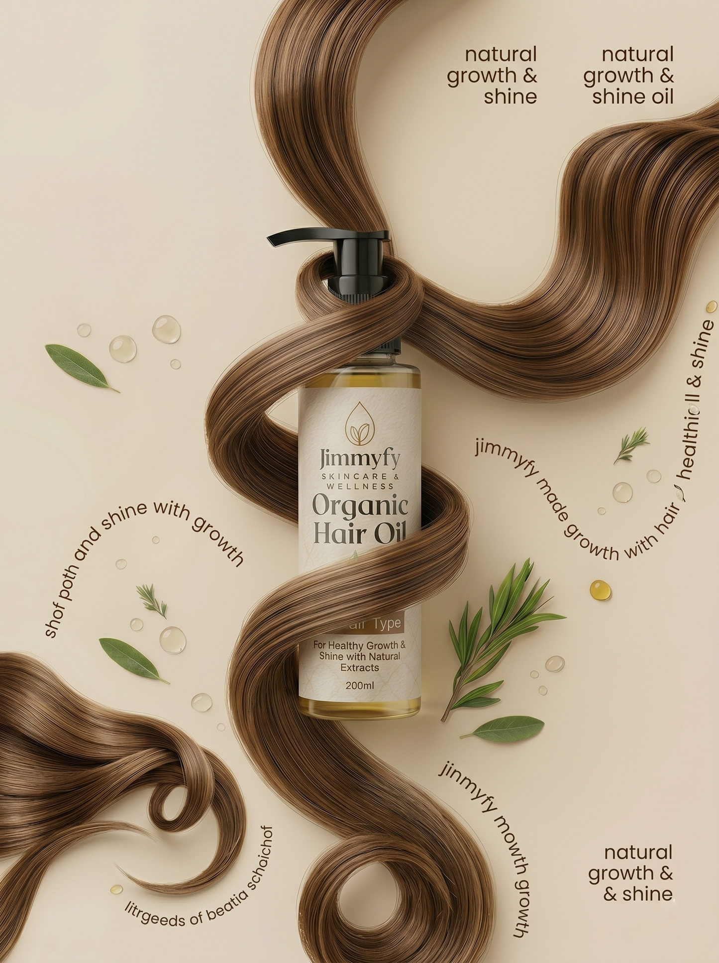 Jimmyfy Organic Hair Oil – Natural Hair Growth & Hair Fall Control