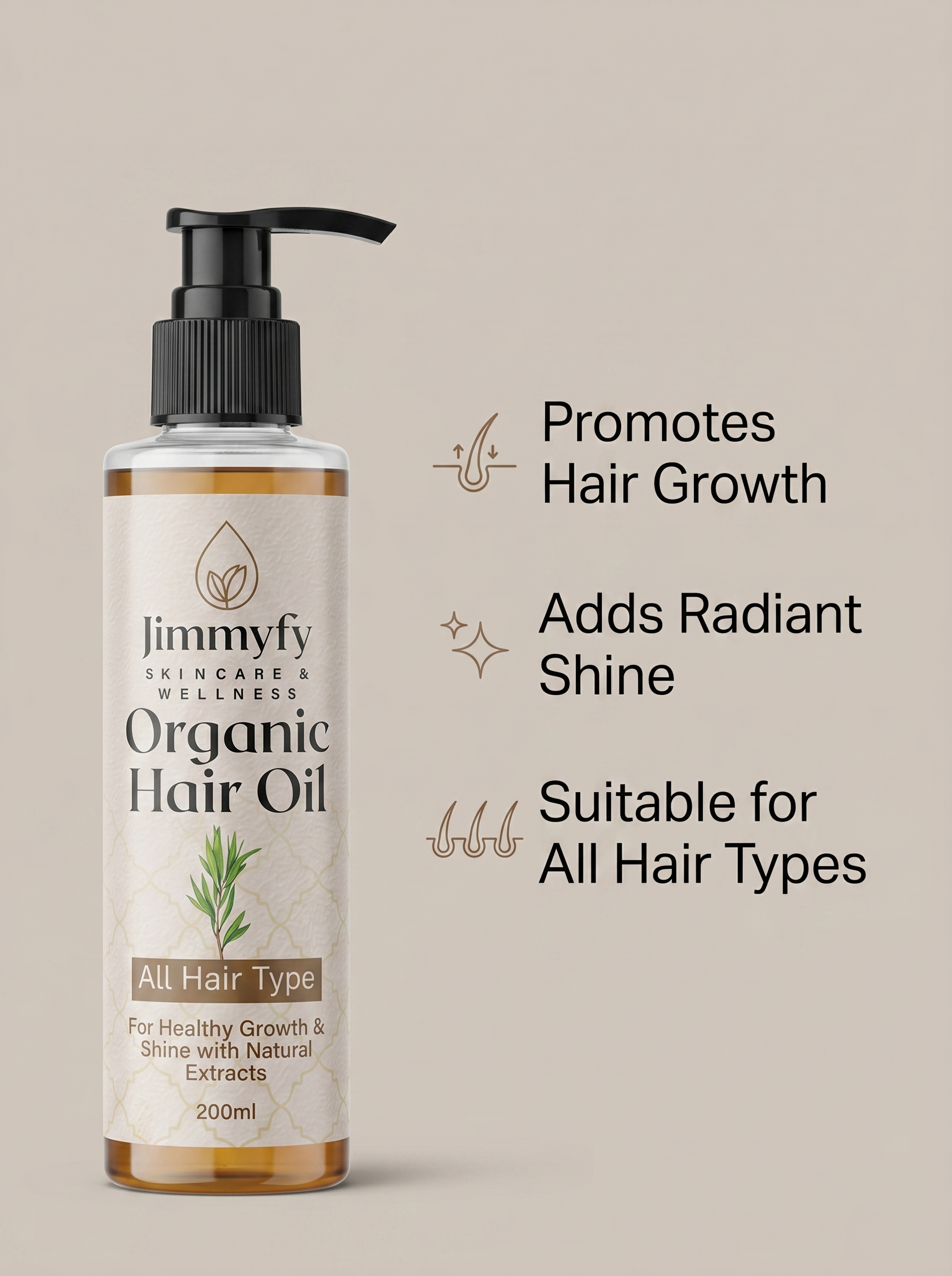 Jimmyfy Organic Hair Oil | Premium 200ml Growth & Radiance Elixir - Jimmyfy shop
