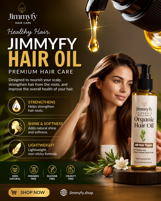 Jimmyfy Organic Hair Oil – Natural Hair Growth & Hair Fall Control