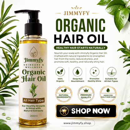 Jimmyfy Organic Hair Oil – Natural Hair Growth & Hair Fall Control